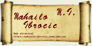 Mahailo Ibročić vizit kartica